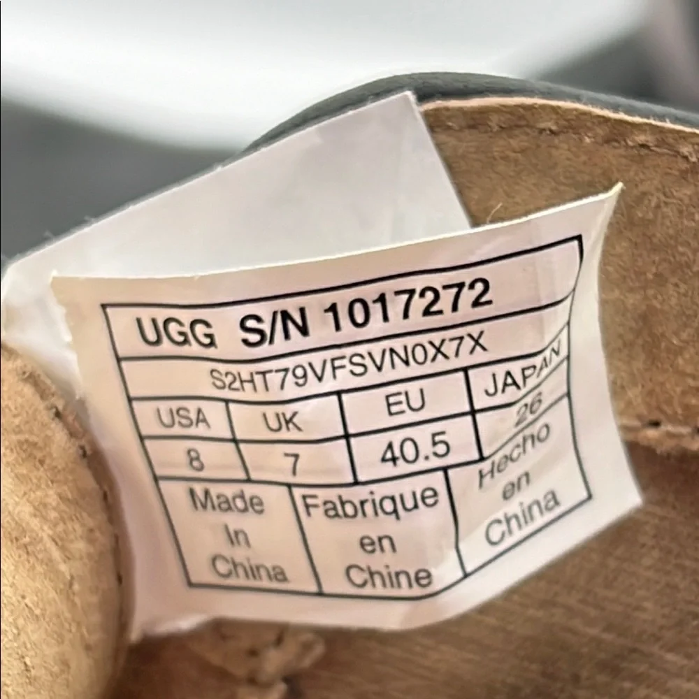 UGG‎ Sz 8 Leighton Black Tan Chukka Boots Minimalist Design